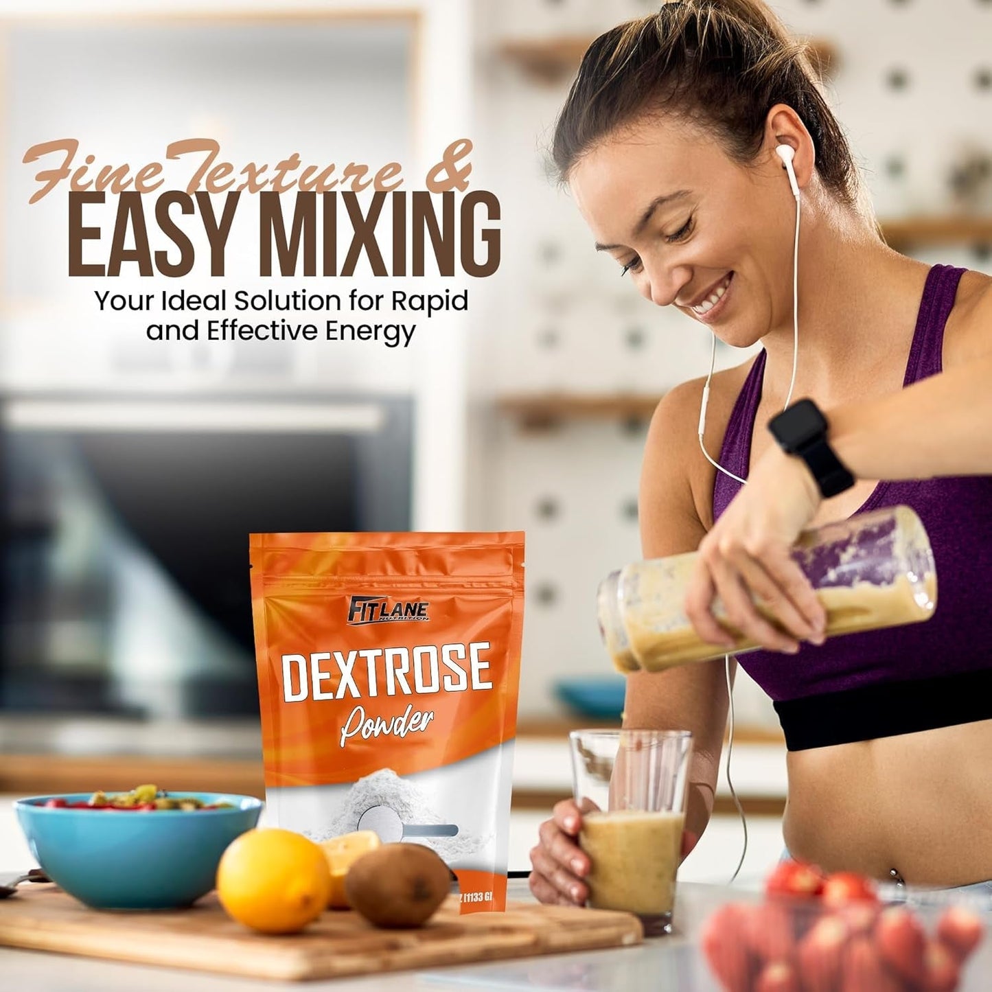 Bulk Dextrose Powder 2.5 Lbs - Pure Carb Ingredient Unflavored - Great for Pre Workout