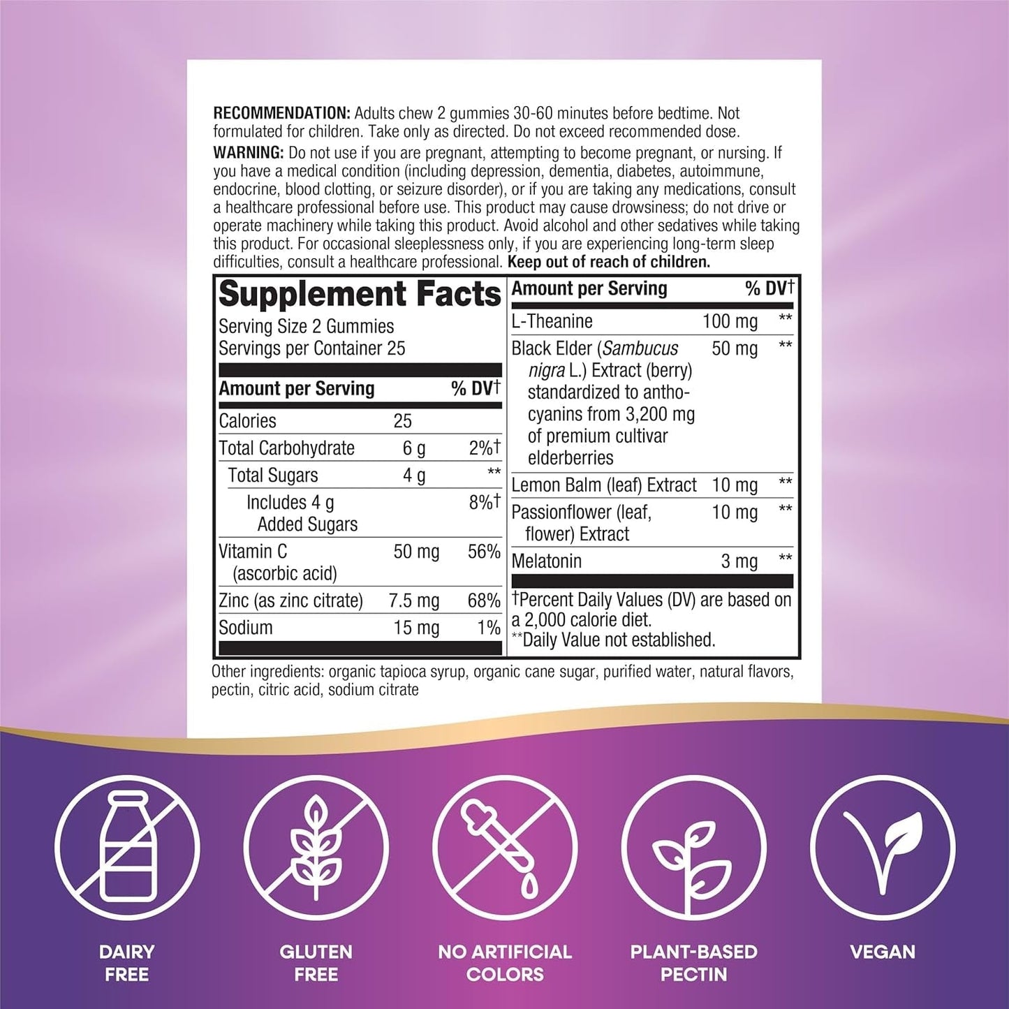 Nature’S Way Sambucus Sleep + Immune* Elderberry 50 Gummies