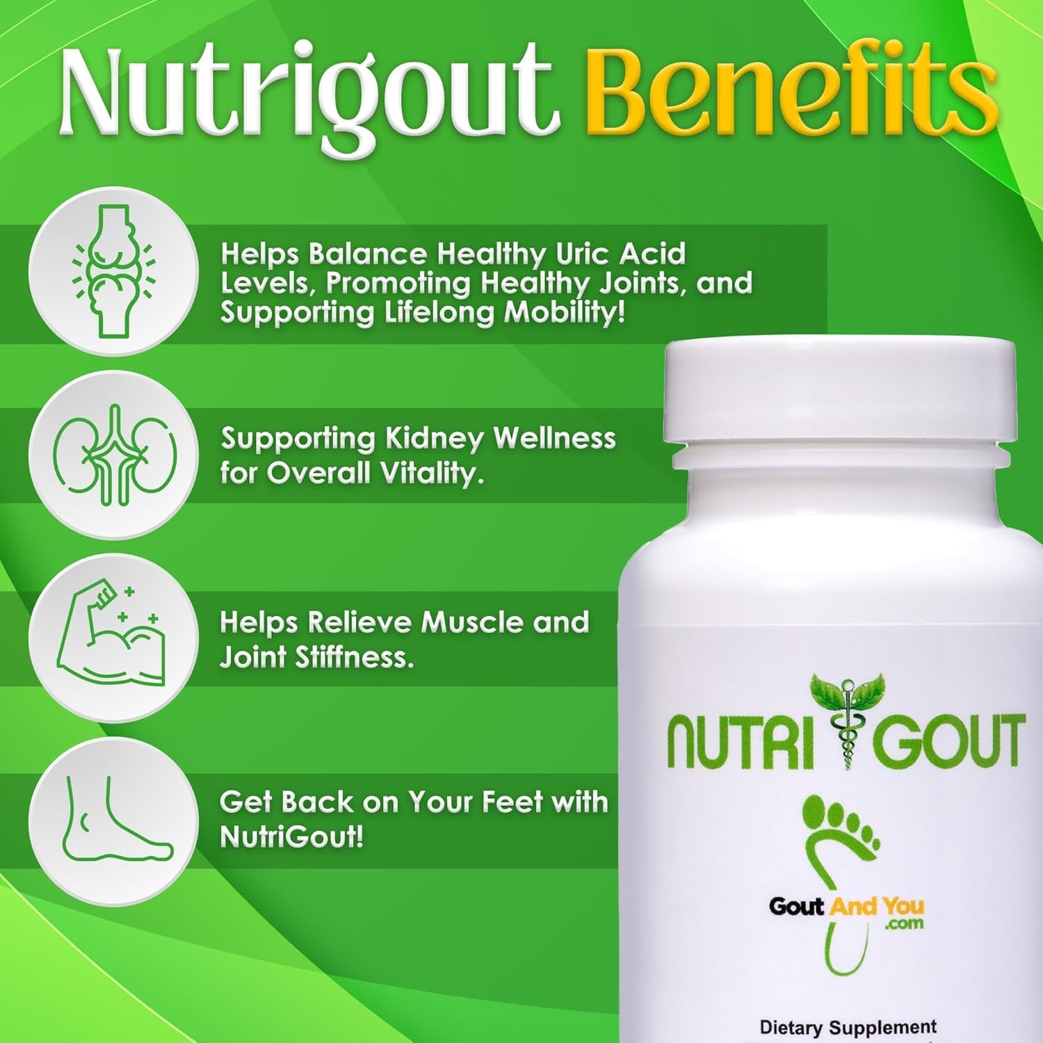 Nutrigout Uric Acid Cleanse Supplement 60 Vegetarian Capsules of 500 Mg Each