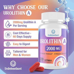 Urolithin a Supplement 2000Mg for Men Women - 120 Softgels