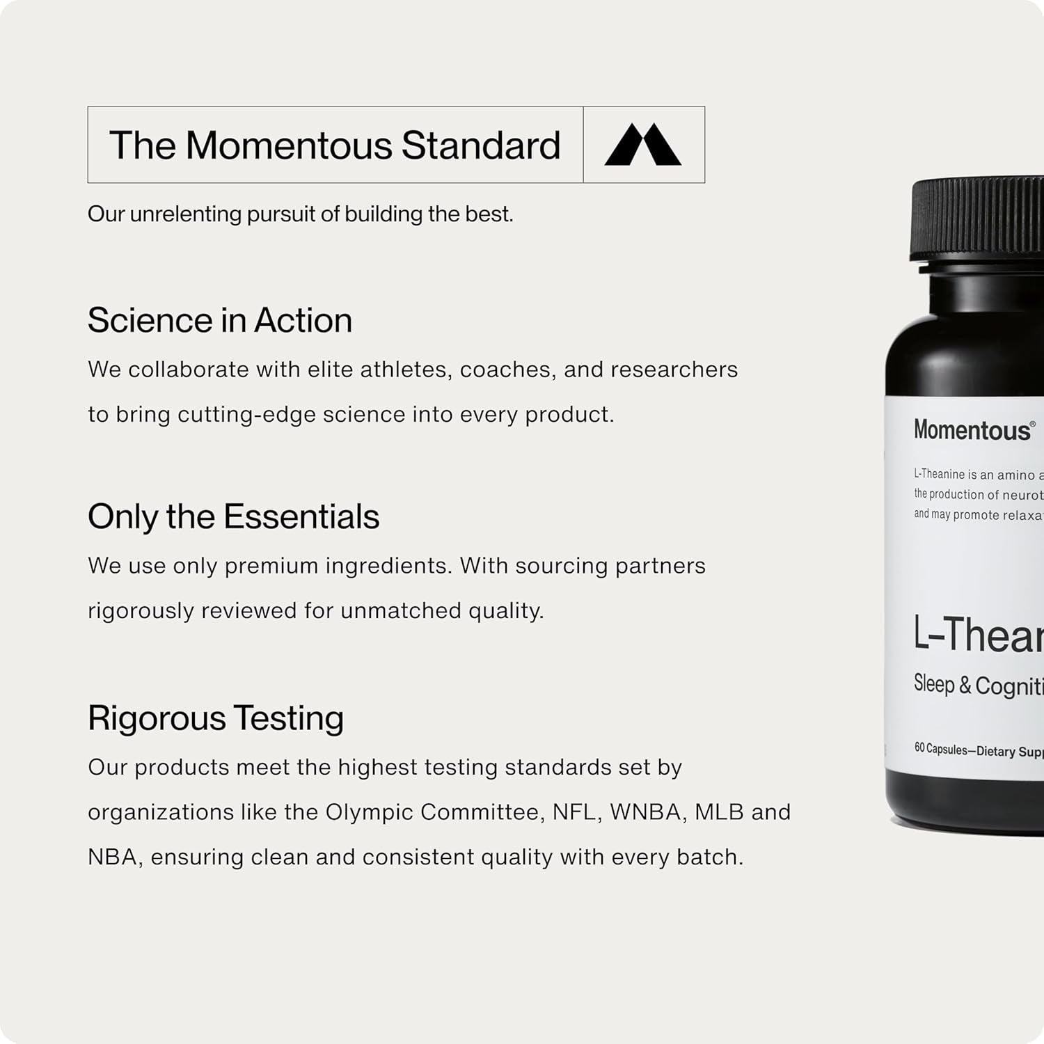 Momentous L-Theanine Supplement - 200Mg Capsules to Promote Relaxation and Focus - 60 Servings