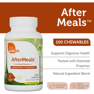 Zahler Aftermeals Digestive Enzymes for Digestion Health - Made in USA (100 Tablets)