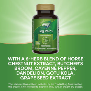 Nature'S Way Leg Veins, Supports Healthy Leg Vein Strength*, 120 Vegan Capsules