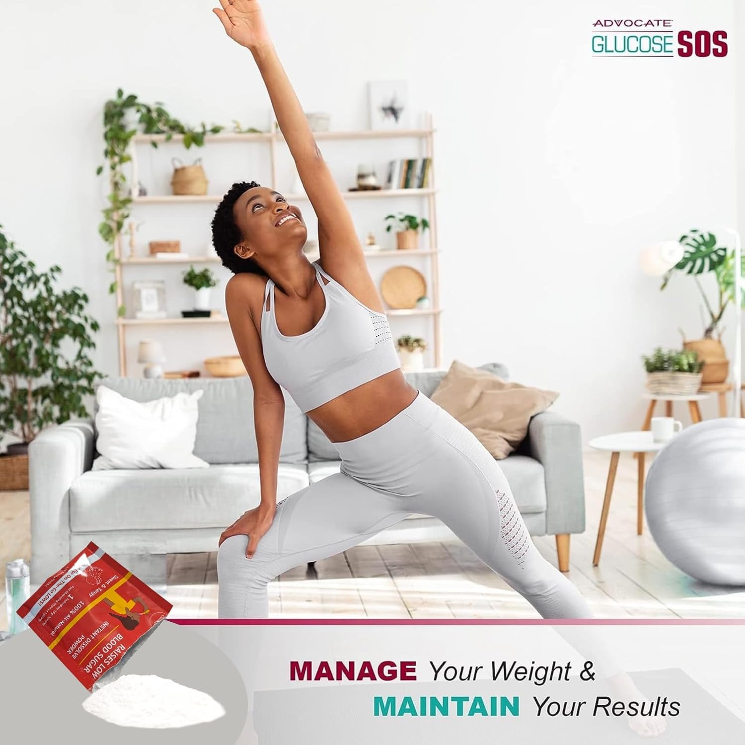 Glucose SOS Glucose Powder Packets with Natural Dextrose 12 Servings