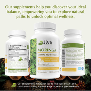 Jiva Botanicals Moringa Leaves Extract Capsules for Immune and Normal Joint Support - 90 Capsules