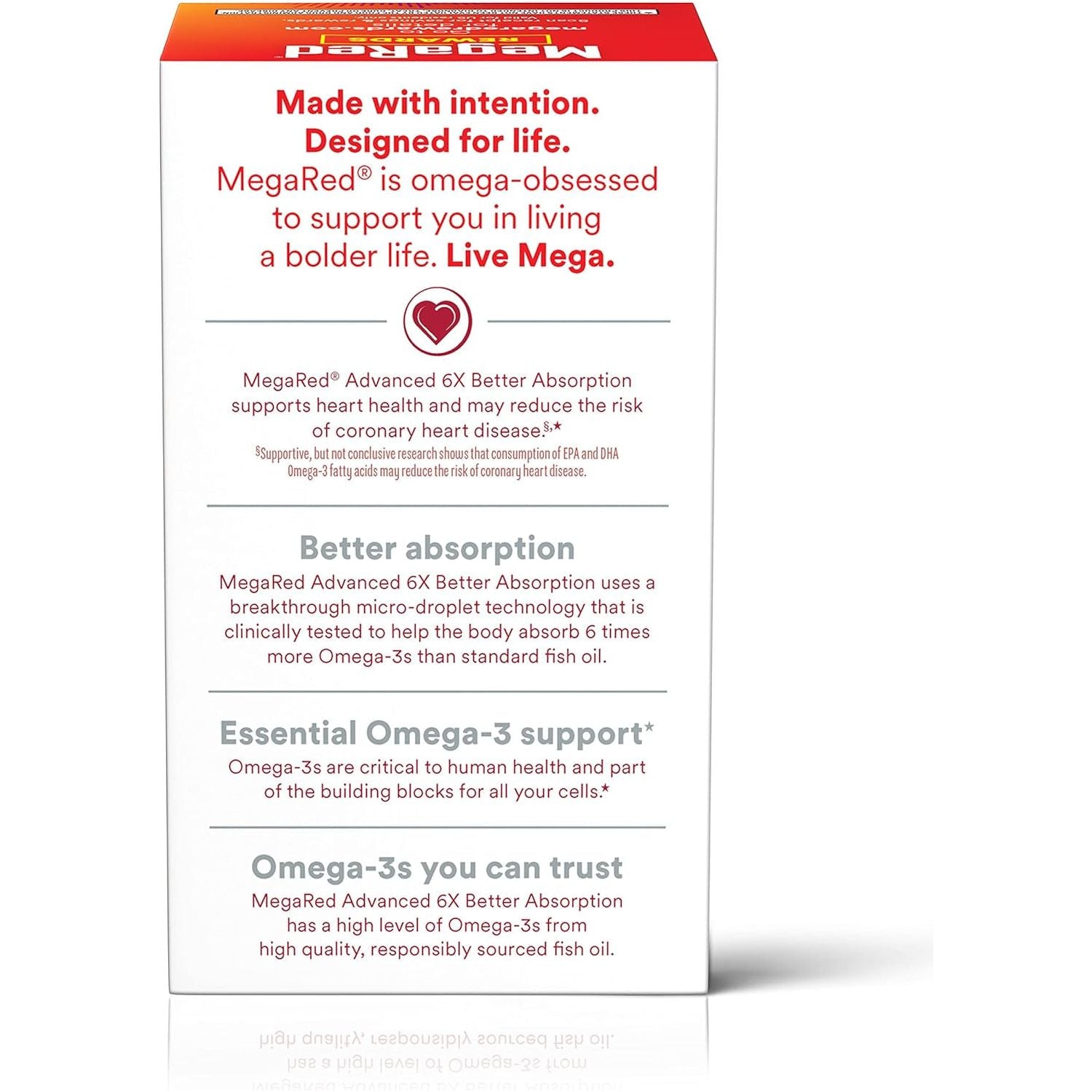 Megared Advanced 6X Absorption Softgels - Omega-3 Fish Oil Supplement 800Mg (80 Count)