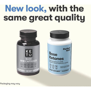 Perfect Keto Exogenous Ketones Capsules, Gluten Free BHB Salts Supplement for Ketosis & Fasting 60 Count
