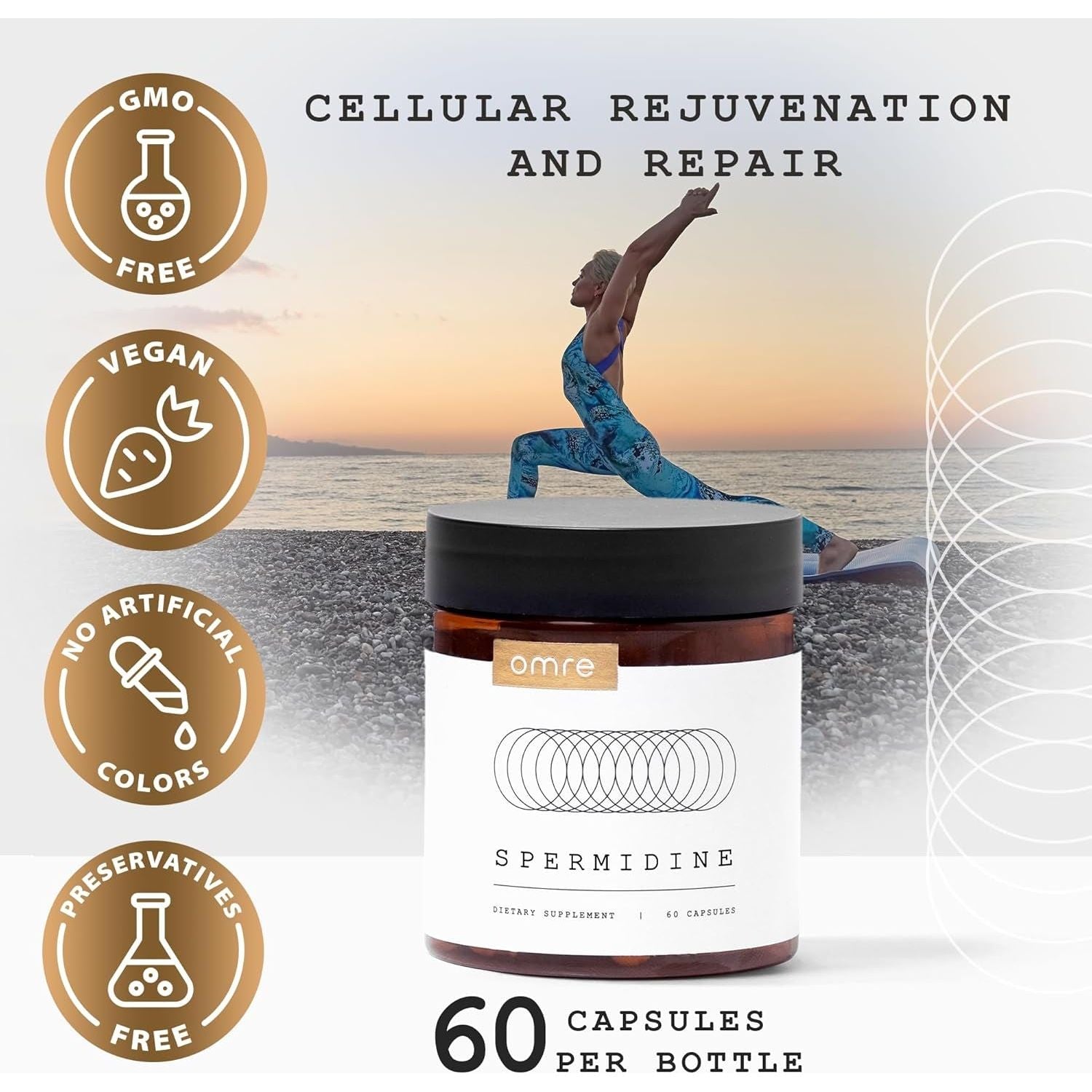 OMRE Spermidine Supplement 10Mg- 3Rd-Party Tested 1000Mg Wheat Germ Extract Standardized to No Less than 1% Spermidine