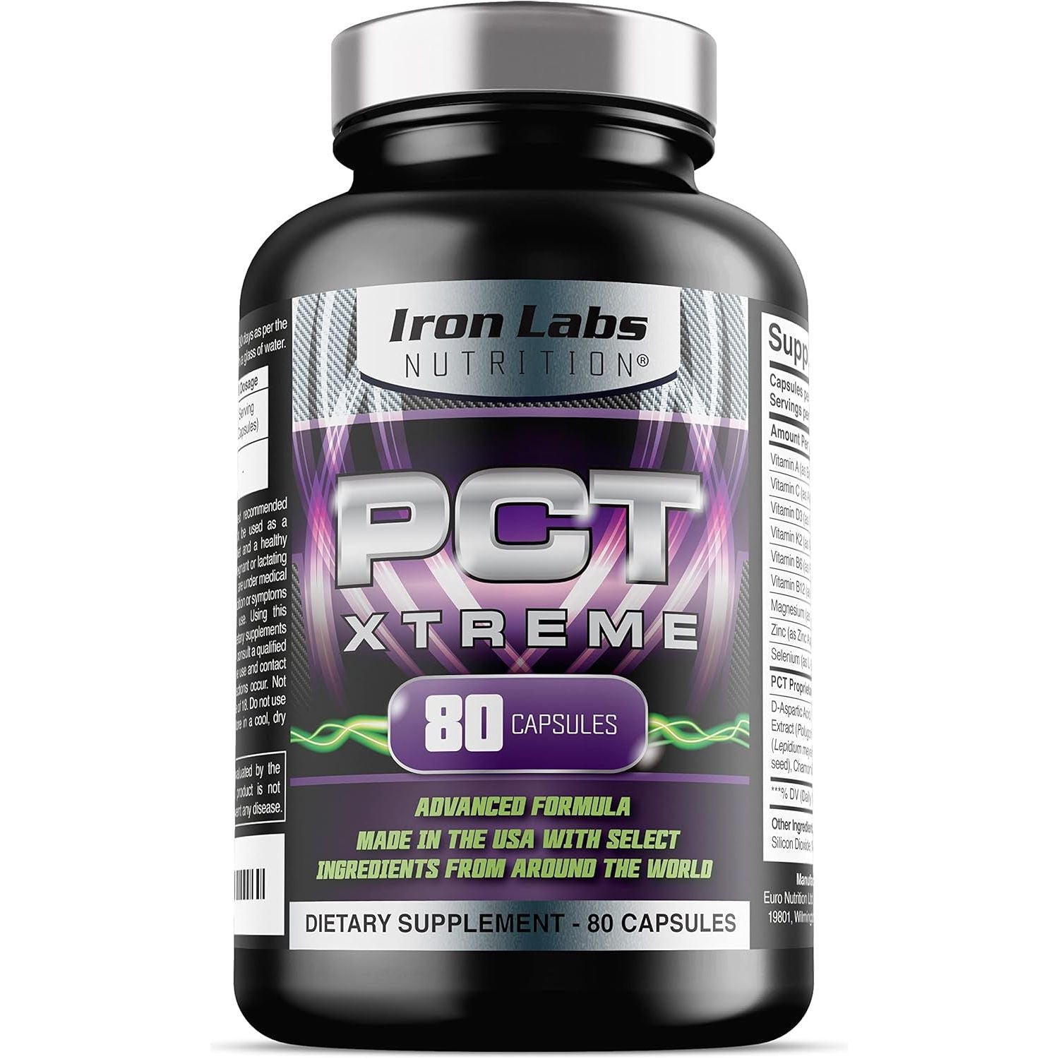 Iron Labs Nutrition PCT Xtreme - PCT Supplement for Men - 4 Week Course - Post Cycle Support Booster (80 Capsules)
