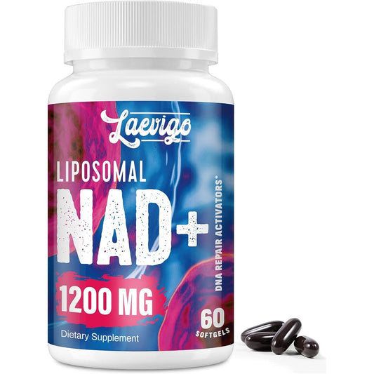 1200Mg Liposomal NAD+ Supplement, Enhanced Absorption, Boosting NAD+ 60 Softgels
