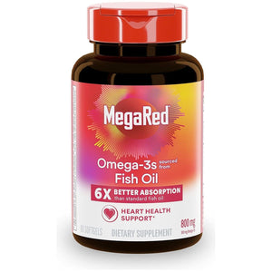 Megared Advanced 6X Absorption Softgels - Omega-3 Fish Oil Supplement 800Mg (80 Count)