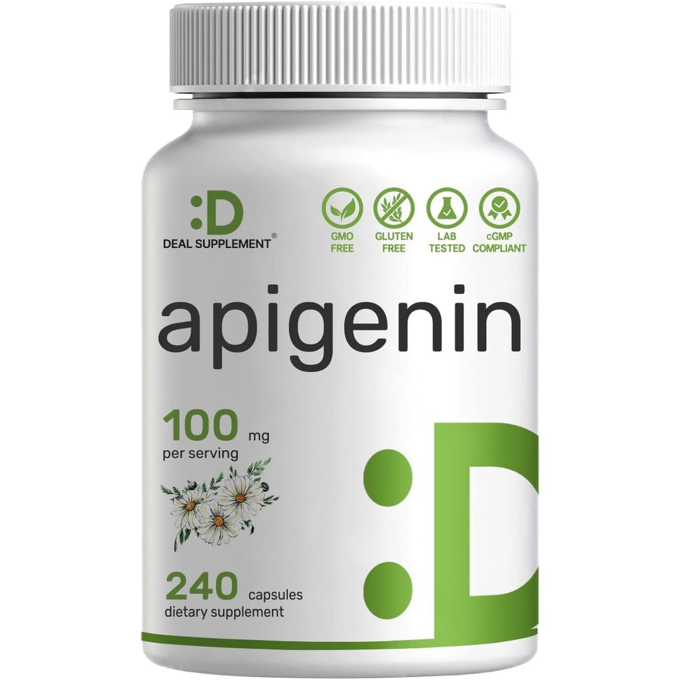 Apigenin, 100Mg per Serving, 240 Capsules – Sleep & Relaxation Supplement – Non-Gmo