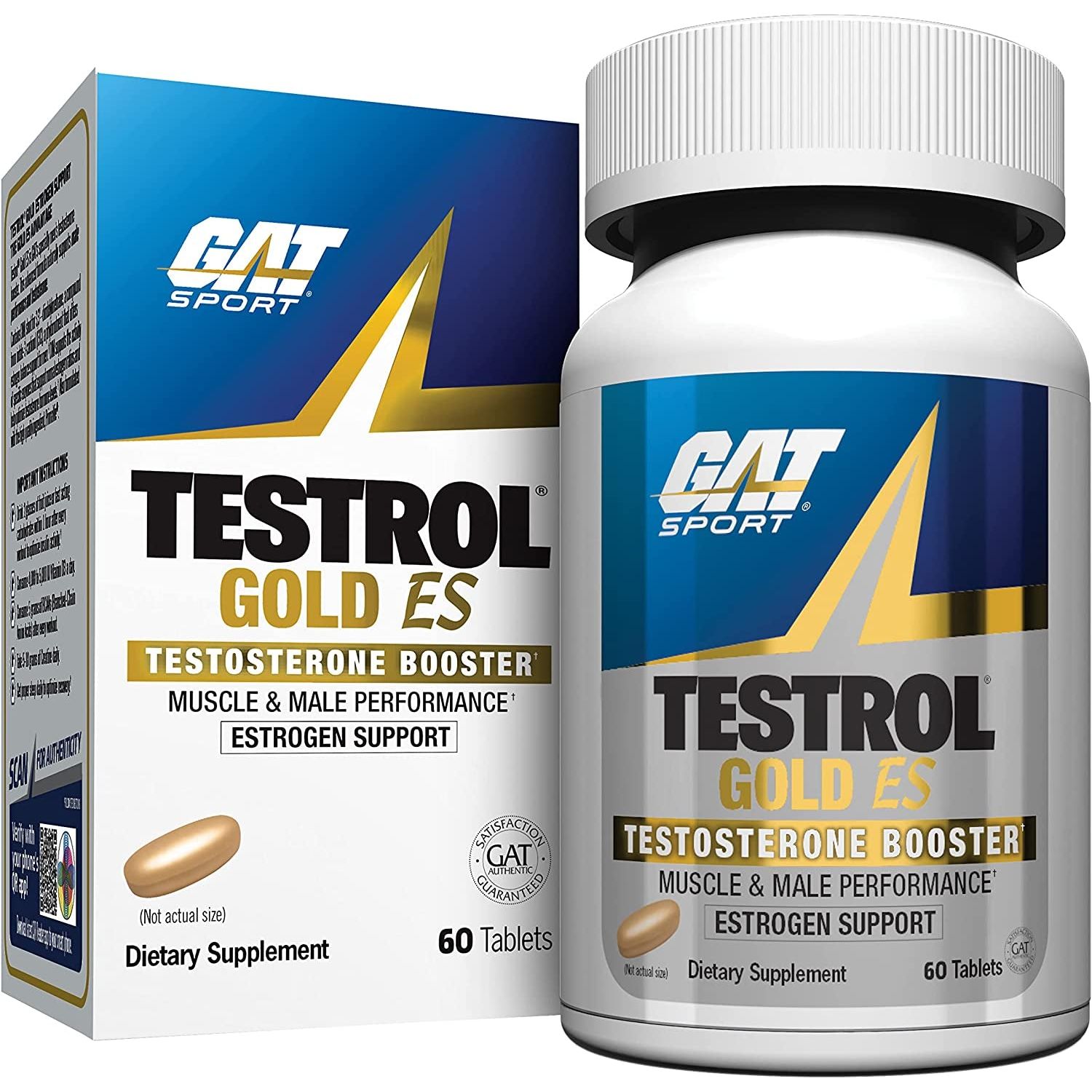 GAT SPORT Testrol Gold ES, Tribulus, DIM, Zinc, Longjack, Fenugreek, Saw Palmetto for Estrogen Balance, 60 Tablets