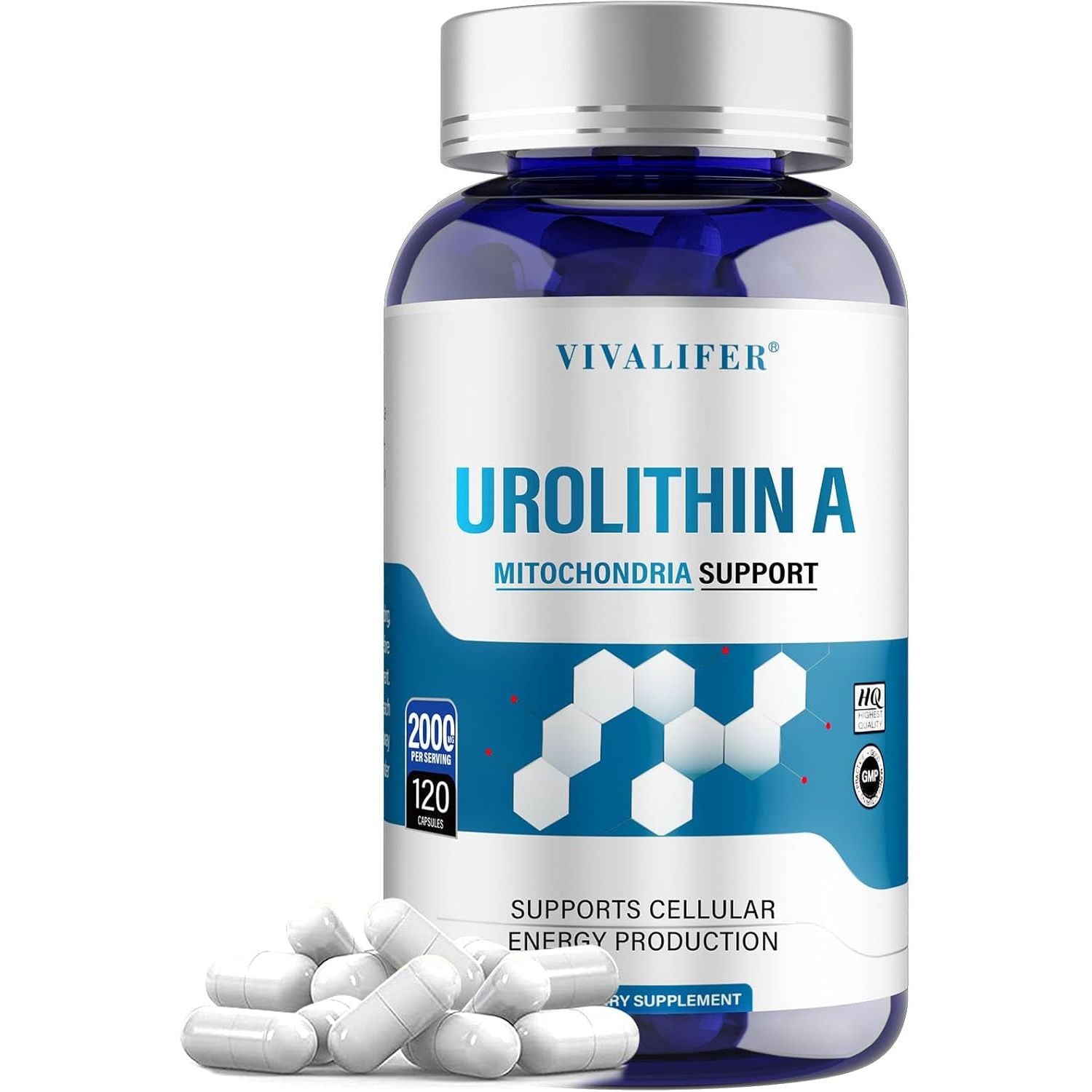 Urolithin a Supplement 2000 Mg - Promoting Healthy Aging & Mitochondrial Health and Cell Repair Support 120 Capsules