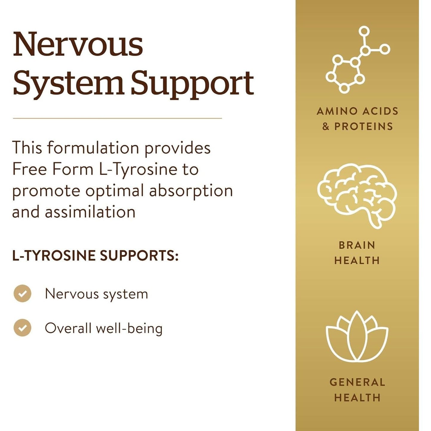 Solgar L-Tyrosine 500 Mg - Brain & Nervous System Support - 100 Servings