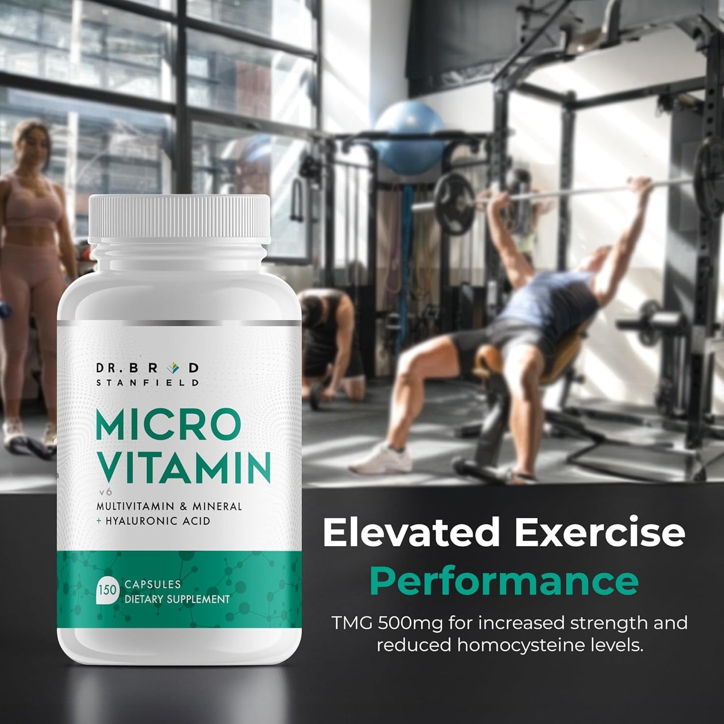 Daily Low Dose Multivitamin & Mineral to Support Cognitive Performance & Memory + Hyaluronic Acid for Skin Health + TMG for Exercise (150 Count)