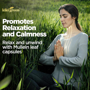 KIKI Green Mullein Leaf Extract Capsules - for Lung Cleanse, Support, Better Respiratory, Immune Function - 1000Mg 45 Servings