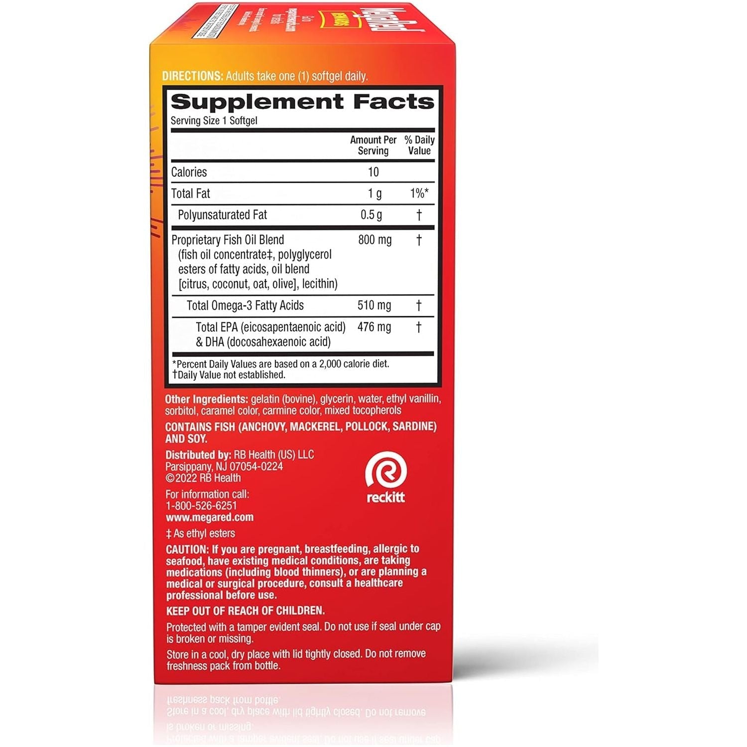 Megared Advanced 6X Absorption Softgels - Omega-3 Fish Oil Supplement 800Mg (80 Count)