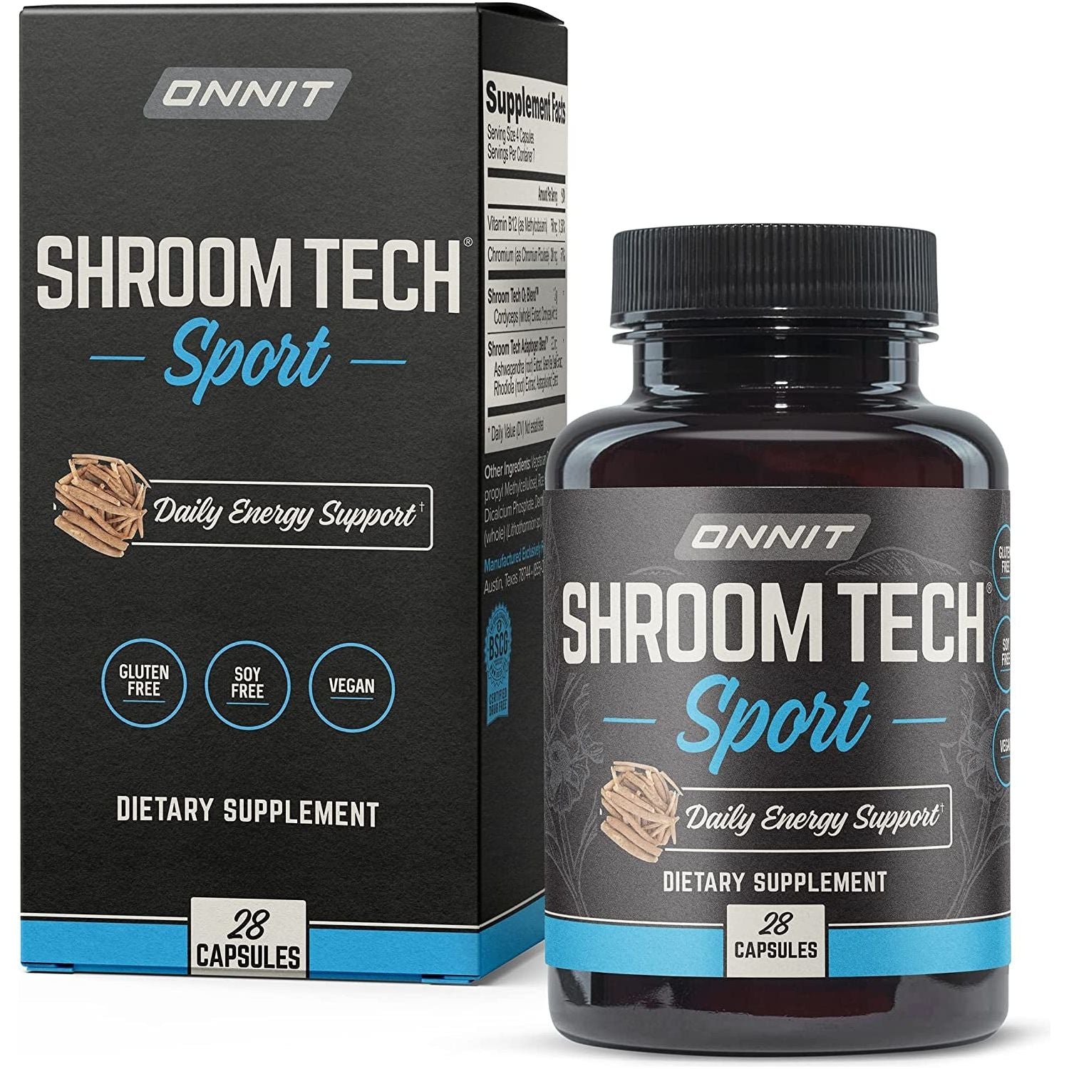 ONNIT Shroom Tech Sport Daily Exercise Support Capsules 28 Count