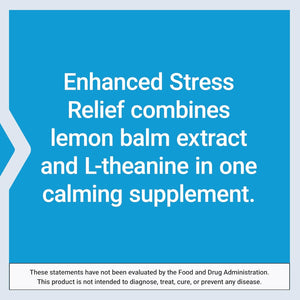 Life Extension Enhanced Stress Relief, Lemon Balm Extract for Stress, Gluten-Free, Non-Gmo, Vegetarian, 30 Capsules