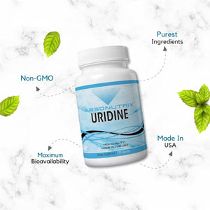 Absonutrix Uridine Monophosphate (Choline Enhancer) 500Mg per Capsule - 120 Vegetable Capsules Memory Made in USA - Suppviv