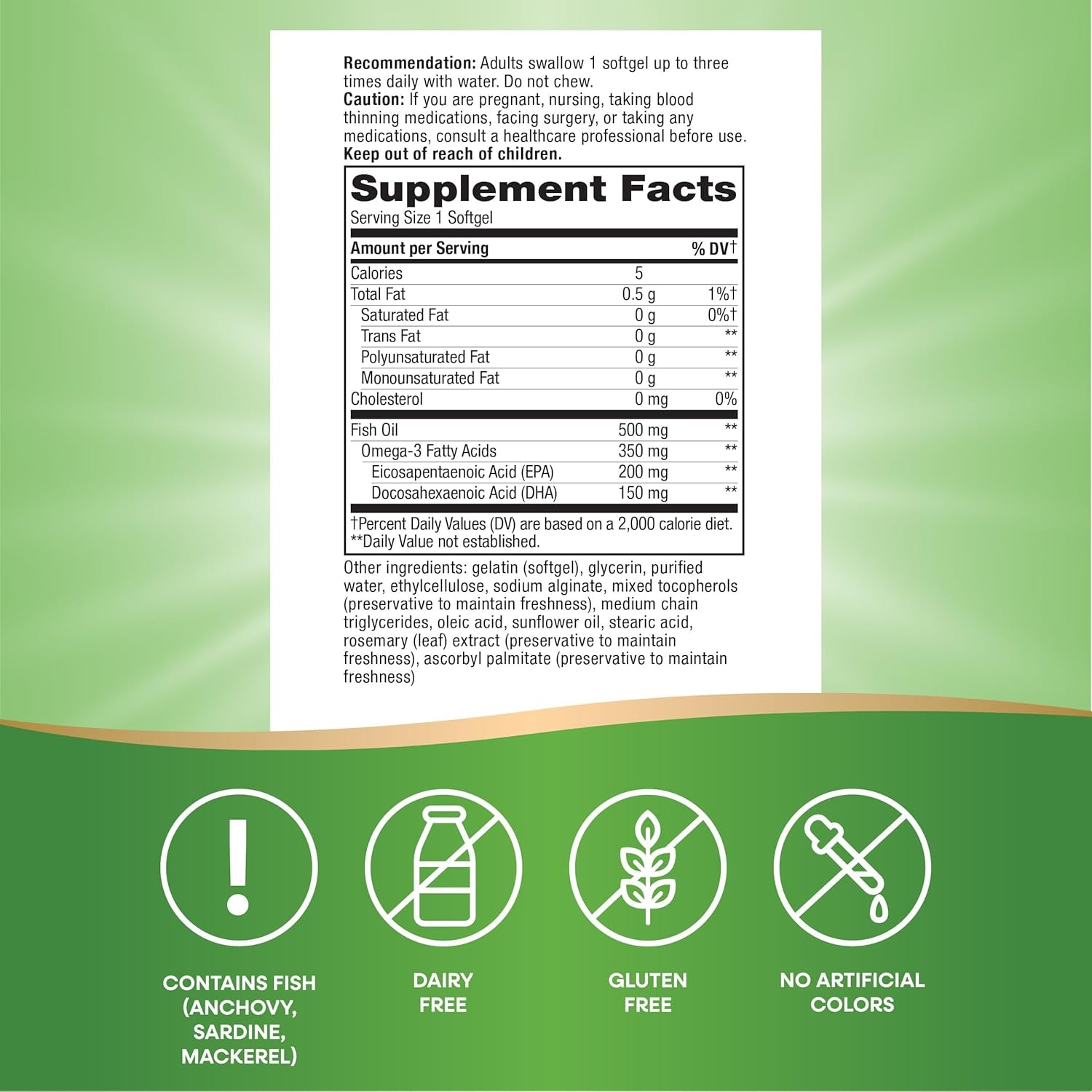 Nature'S Way Super Fisol Fish Oil (Omega 3), Supports Cardiovascular and Joint Health 180 Softgels
