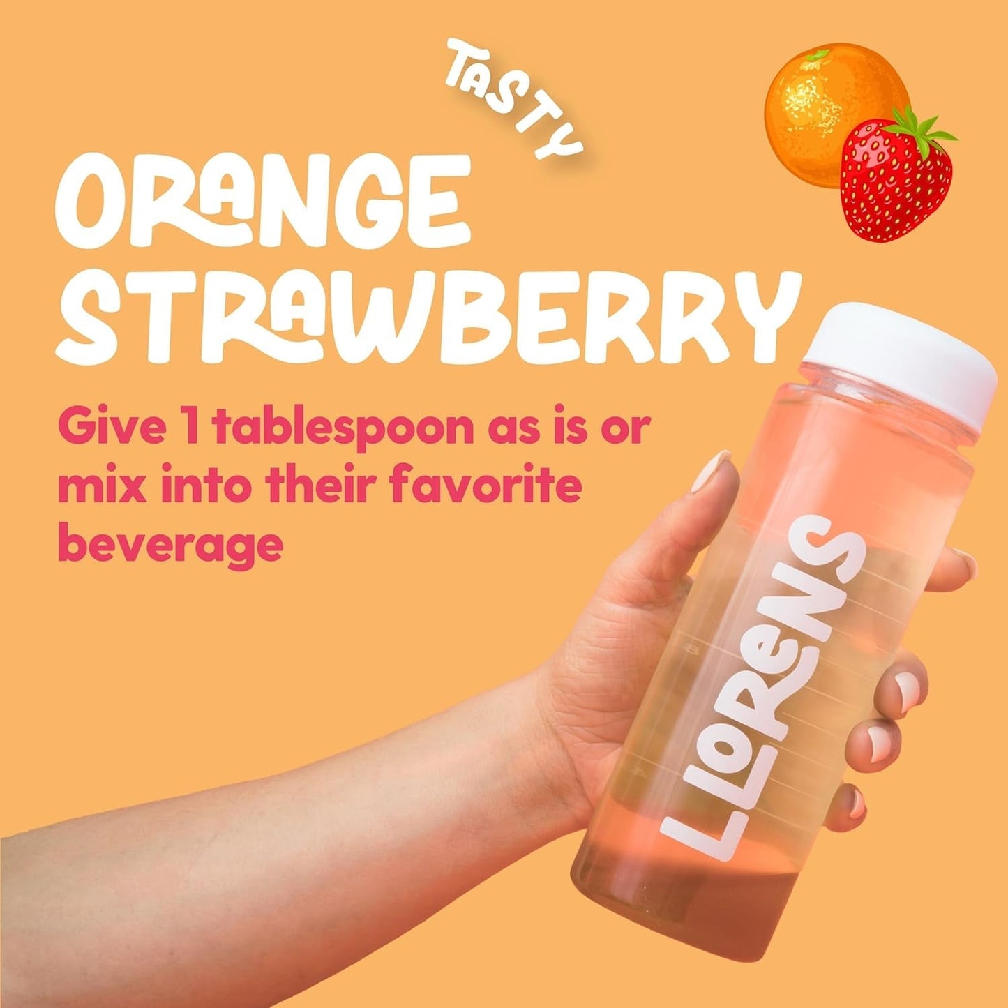 Appetite Booster Weight Gainer for Kids, 16 Fl Oz, Natural Orange Strawberry by Llorens Wellness