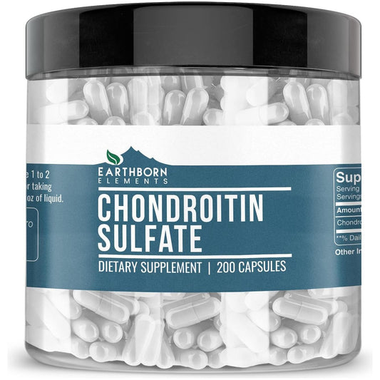 Earthborn Elements Chondroitin Sulfate 200 Capsules, Pure & Undiluted, No Additives
