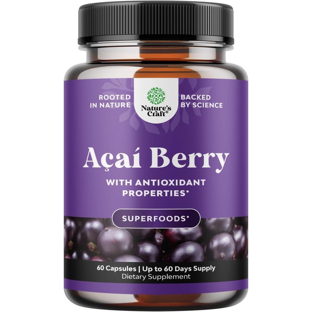 Acai Berry Antioxidant Support Weight Loss Supplement for Women and Men - 60 Servings - Suppviv