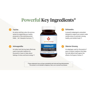 ACTIVATEDYOU Adrenalife - Calmness and Relaxation Adrenal Support Supplement (90 Capsules) - Suppviv