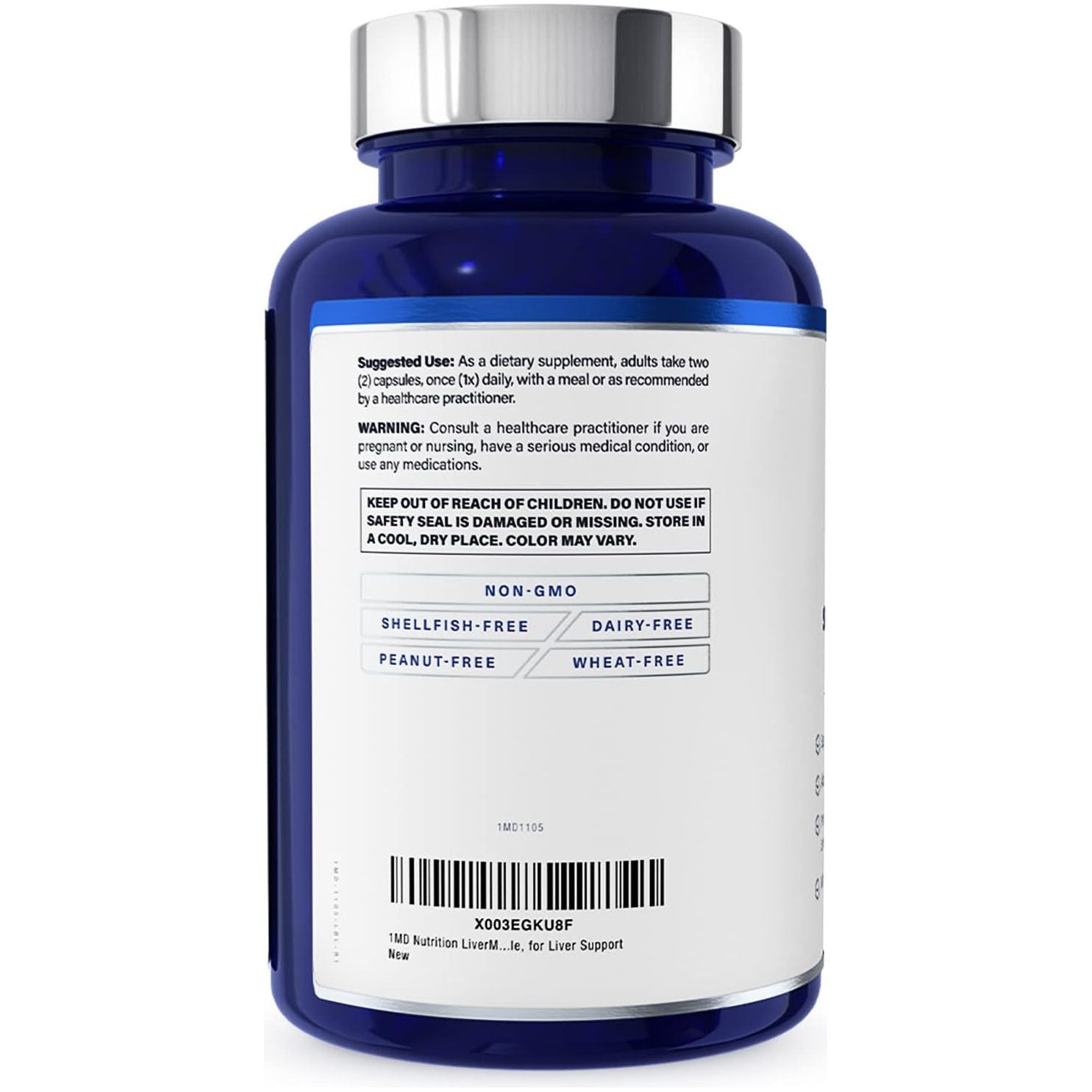 1MD Livermd - Liver Support Supplement | Siliphos Milk Thistle Extract 60 Capsules