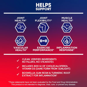 Bioemblem Joint Support - Glucosamine Chondroitin + MSM 1500 MG - with Boswellia, Turmeric & Hyaluronic Acid 90 Caps