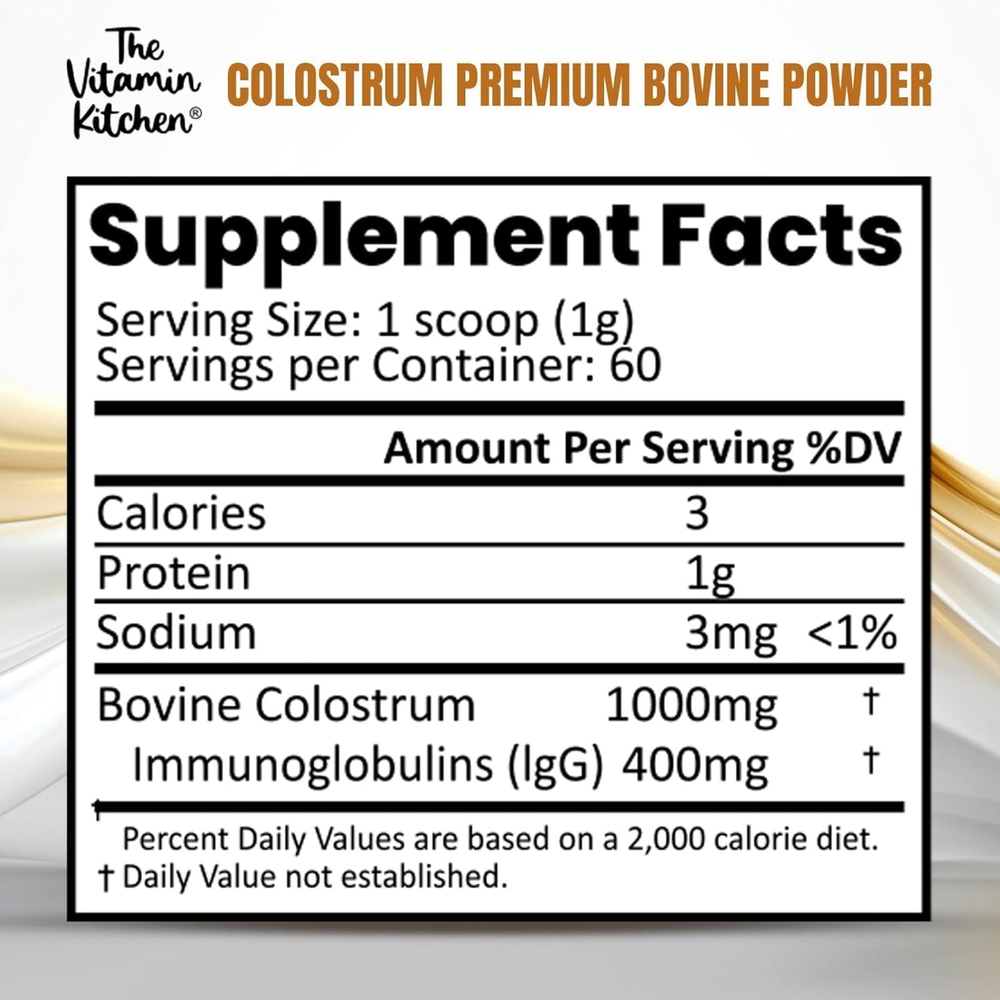 Bovine Colostrum Powder Supplement (40% Igg + No Fillers) for Gut & Digestive Health, Muscle Recovery & Growth (60 Servings)