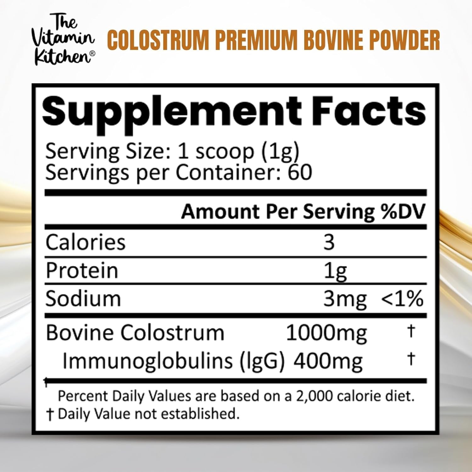 Bovine Colostrum Powder Supplement (40% Igg + No Fillers) for Gut & Digestive Health, Muscle Recovery & Growth (60 Servings)