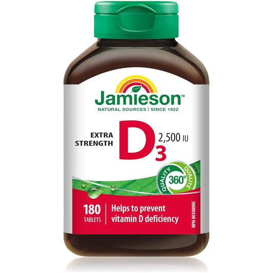 Jamieson Vitamin D 2500IU NEW 180 Tablets