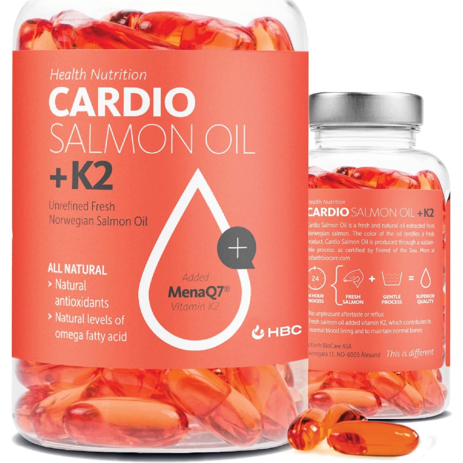 High Strength Omega 3 Fish Oil with Vitamin K2-1000Mg for Eyes, Brain, Heart & Immunity - 90 Capsules