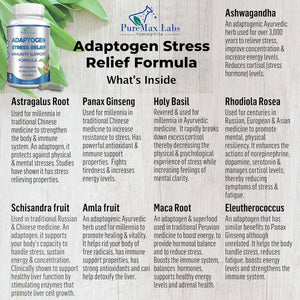 Adaptogen Stress Relief Immune Support Formula - Adaptogenic Adrenal Support 60 Capsules - Suppviv