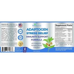 Adaptogen Stress Relief Immune Support Formula - Adaptogenic Adrenal Support 60 Capsules - Suppviv
