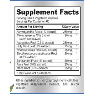 Adaptogen Stress Relief Immune Support Formula - Adaptogenic Adrenal Support 60 Capsules - Suppviv