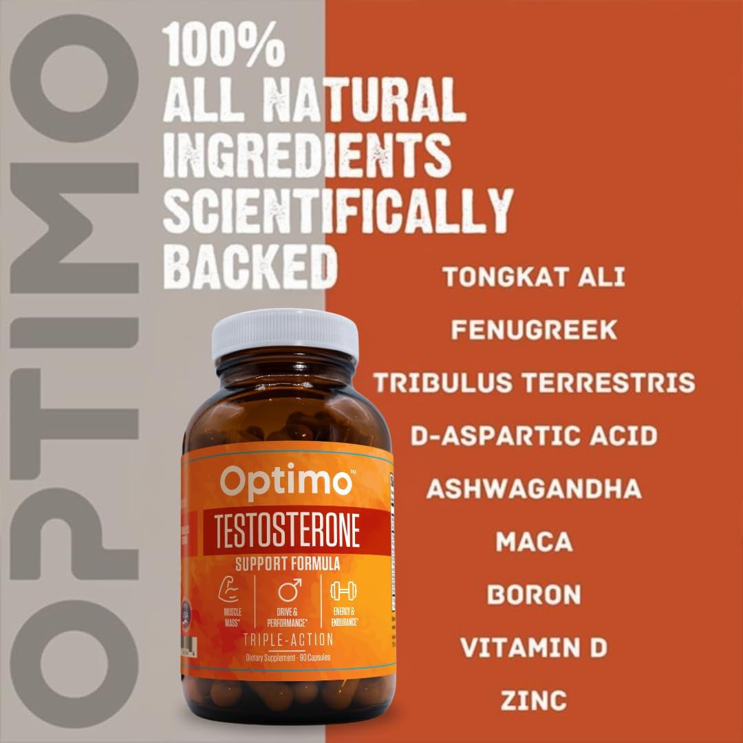Testosterone Booster Supplement with Tongkat Ali, Tribulus, Fenugreek, Ashwagandha, Maca, Boron, Zinc, VIT D, DAA - 90 Capsules