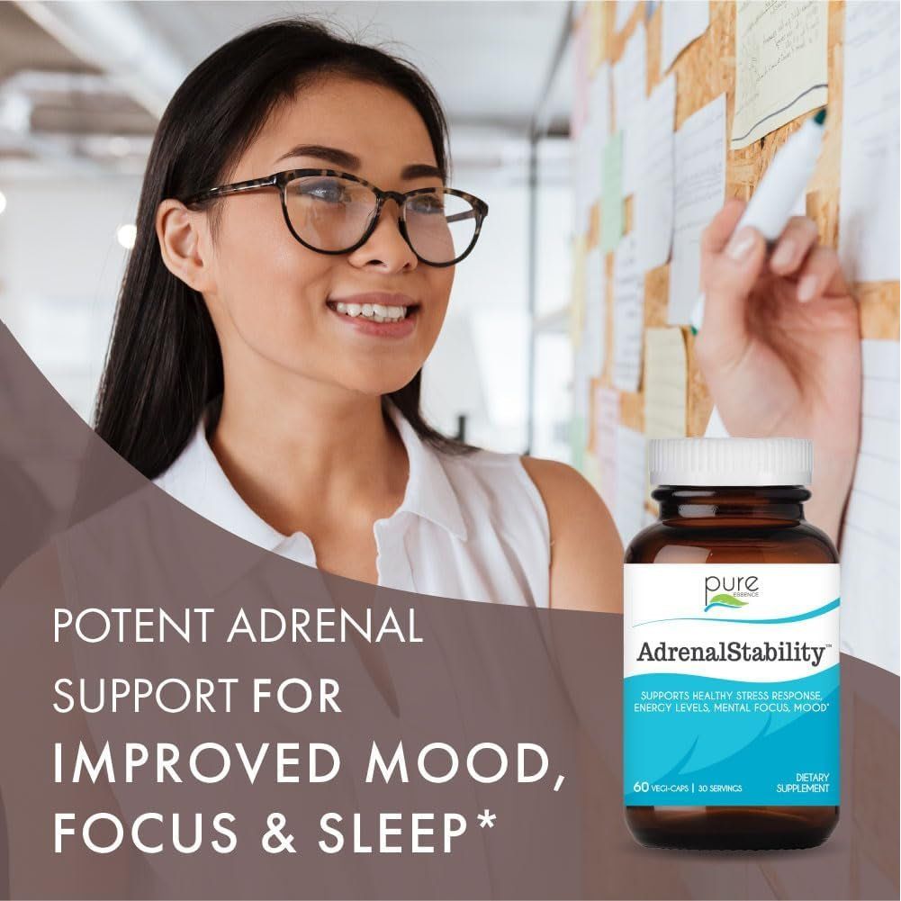 Adrenal Stability by Pure Essence - Adrenal Fatigue Supplement (60 Caps) - Suppviv