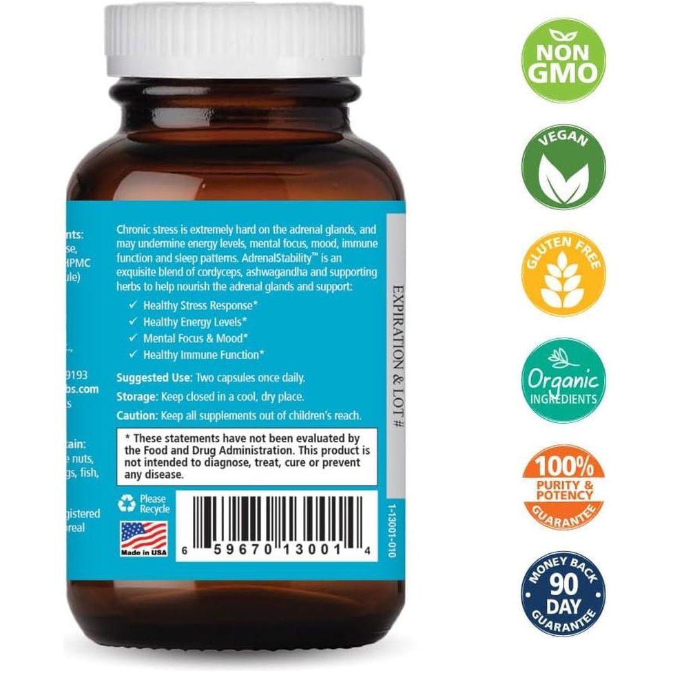 Adrenal Stability by Pure Essence - Adrenal Fatigue Supplement (60 Caps) - Suppviv