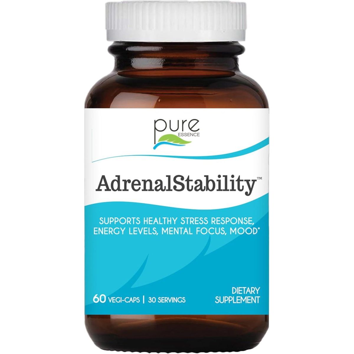 Adrenal Stability by Pure Essence - Adrenal Fatigue Supplement (60 Caps) - Suppviv