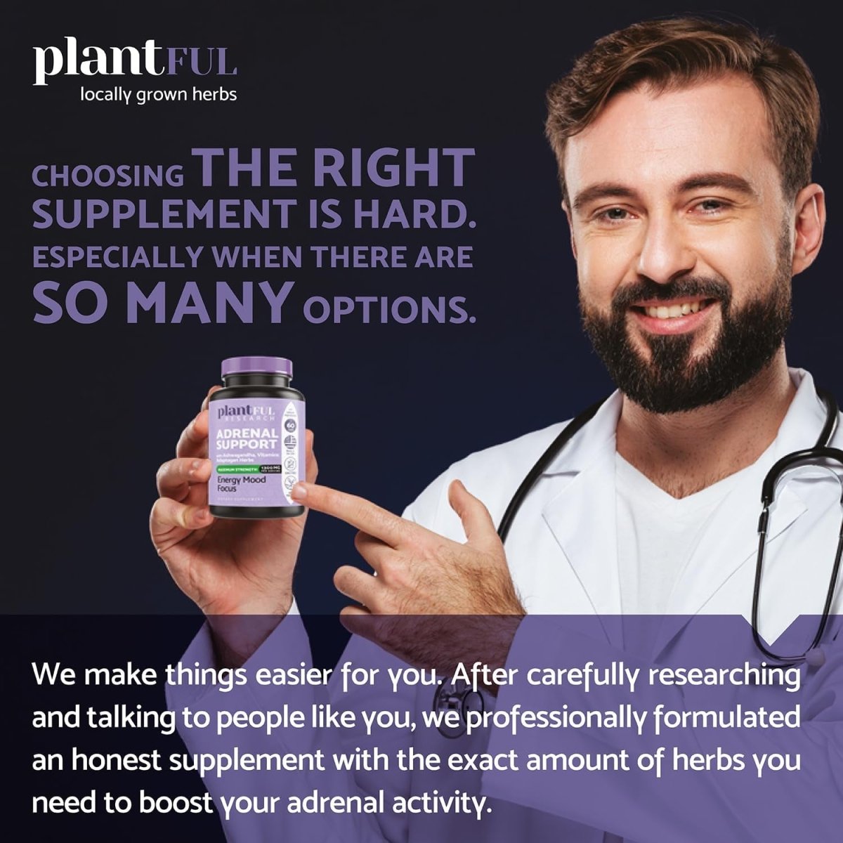 Adrenal Support & Cortisol Manager Supplement for Natural Energy, Fatigue And Mood Boost - Suppviv