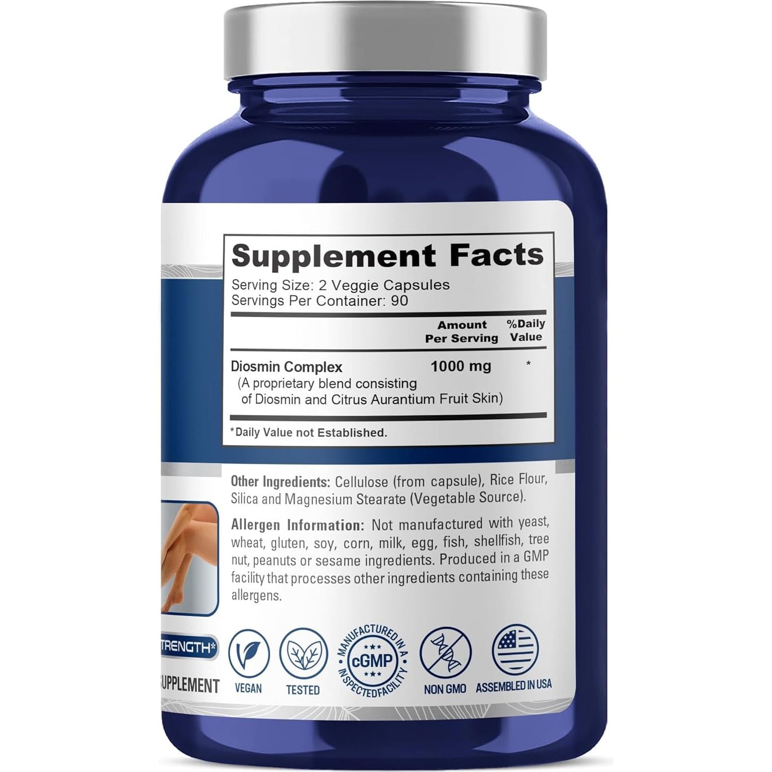 Nusapure Diosmin Complex 1,000Mg per Serving 180 Veggie Caps - Citrus Aurantium