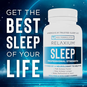 Relaxium Sleep Aid for Adults, Melatonin 5Mg with Magnesium Glycinate,30-Day Supply