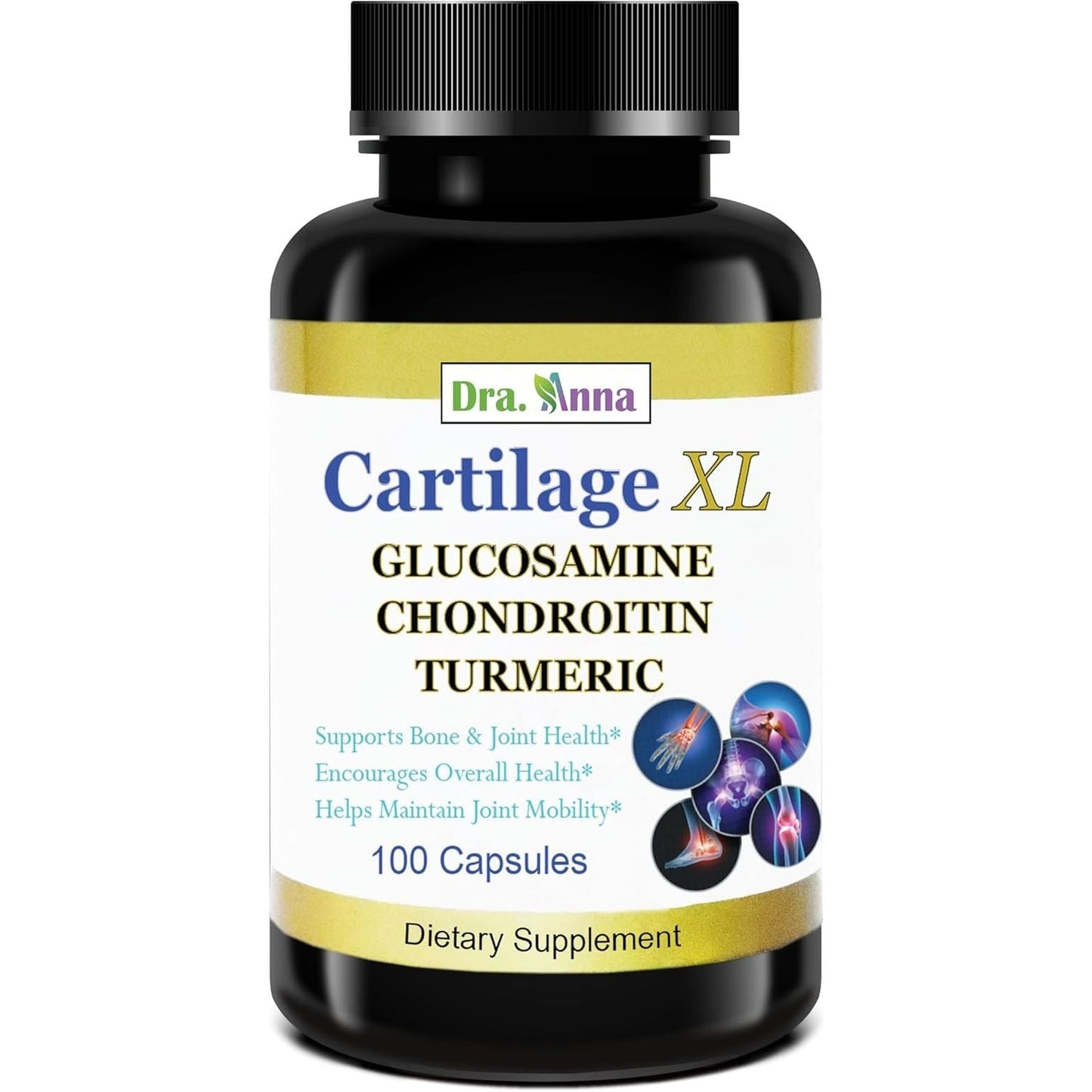 Cartilage XL plus Glucosamine, Chondroitin & Turmeric. Joint Support Supplement. Antioxidant Properties. 100 Capsules