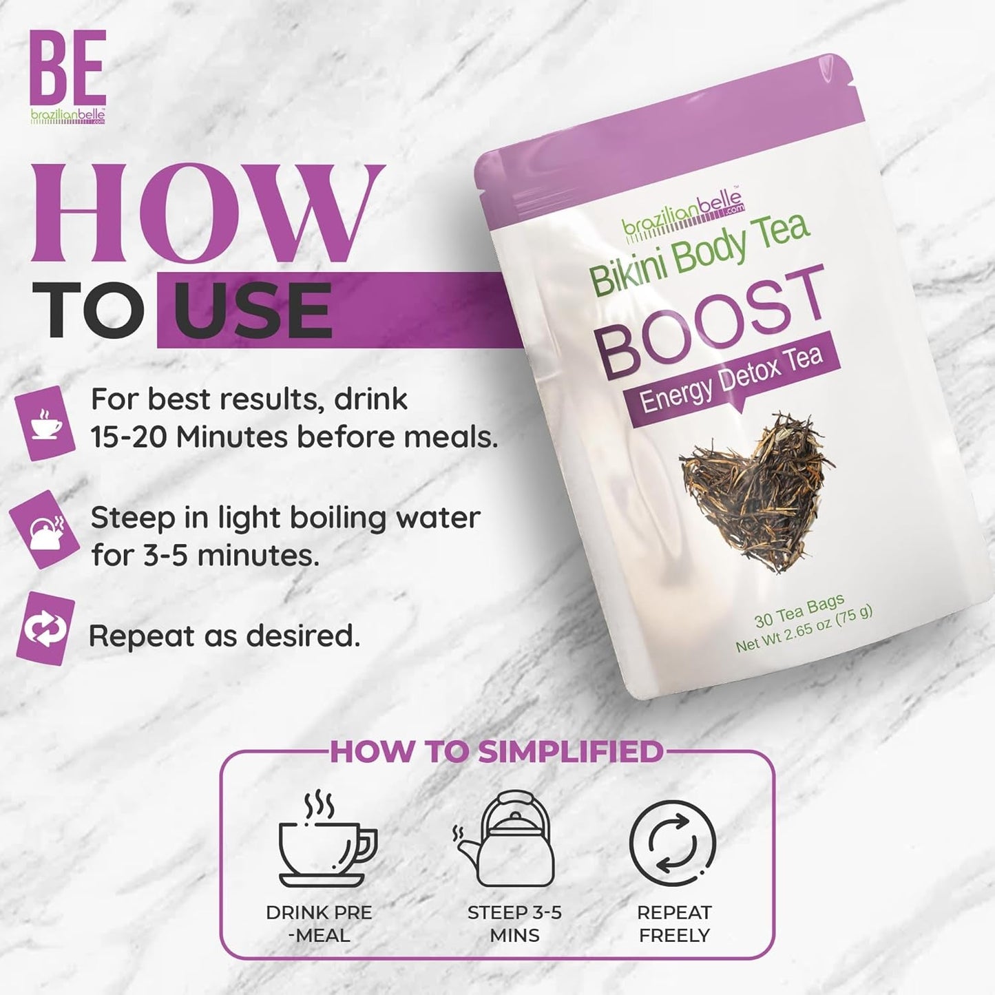 Bikini Body Slimming Detox Tea - Laxative-Free Colon Cleanse Tea to Support a Healthy Weight (30 Count)