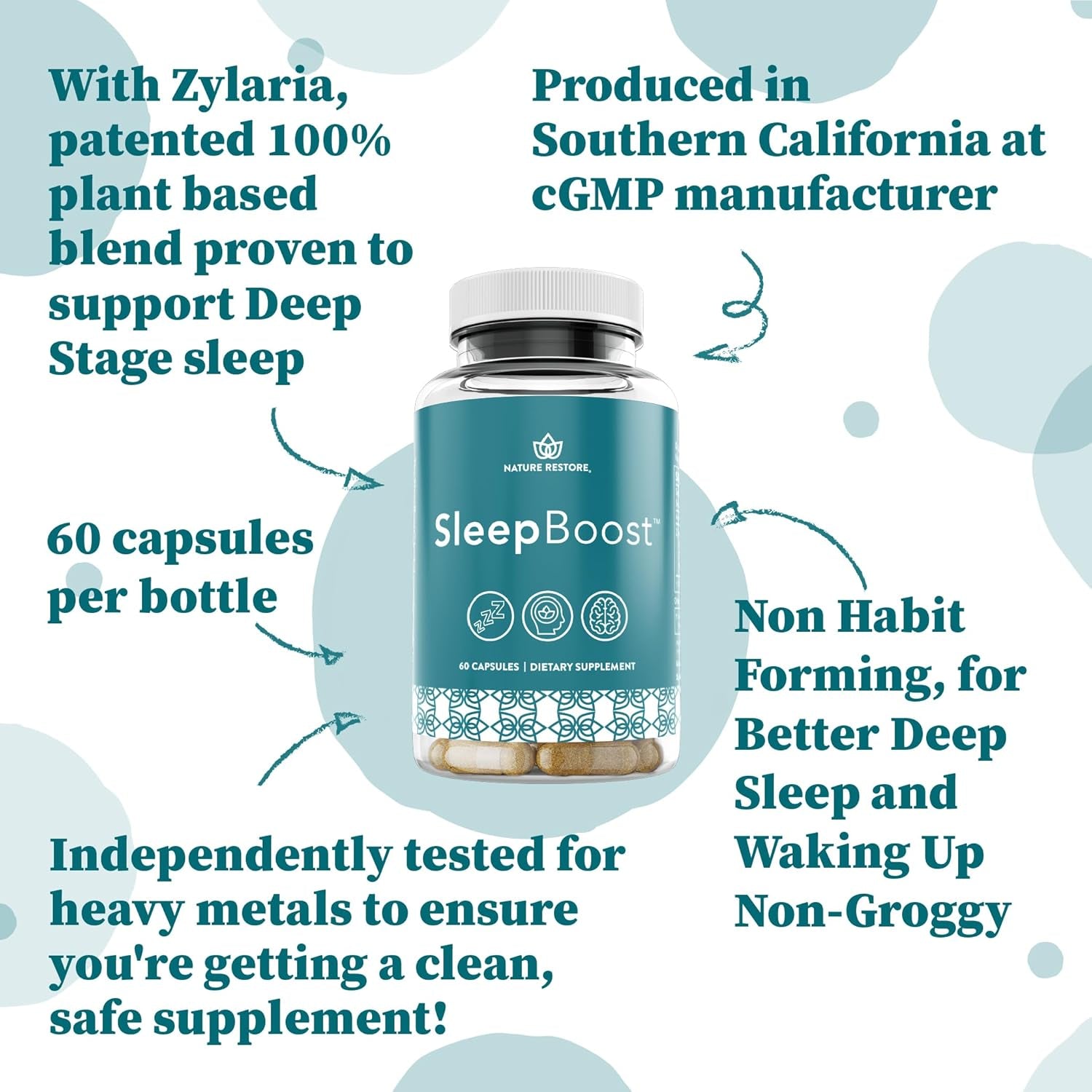 Sleepboost™, Formulated with Zylaria™. May Support a Sense of Calm through Natural Neuro Pathways