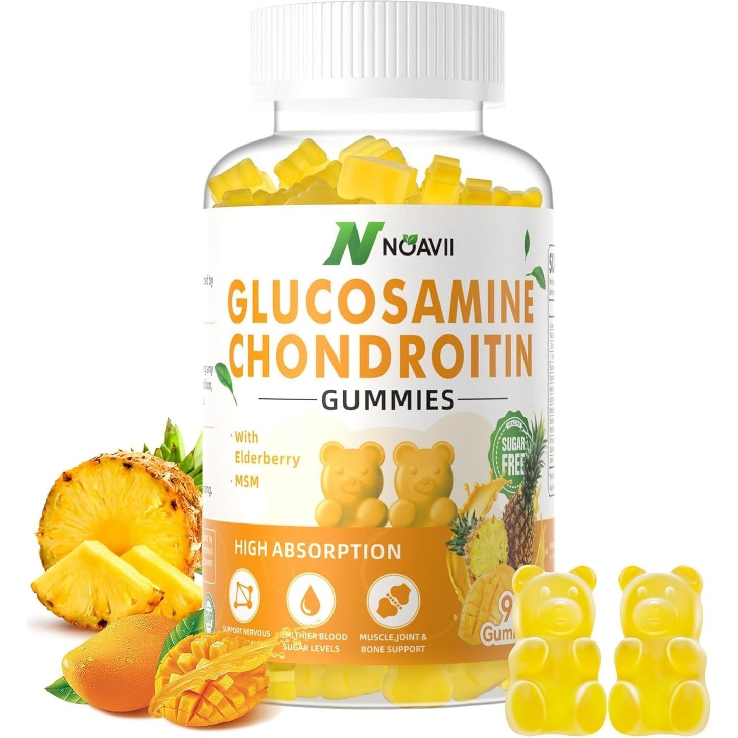 Glucosamine Chondroitin Gummies with MSM & Elderberry Extra Strength - 90 Count